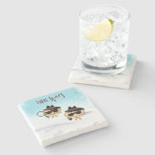 ミンスパイがクリスマスの冗談おもしろいを言う ストーンコースター (横)