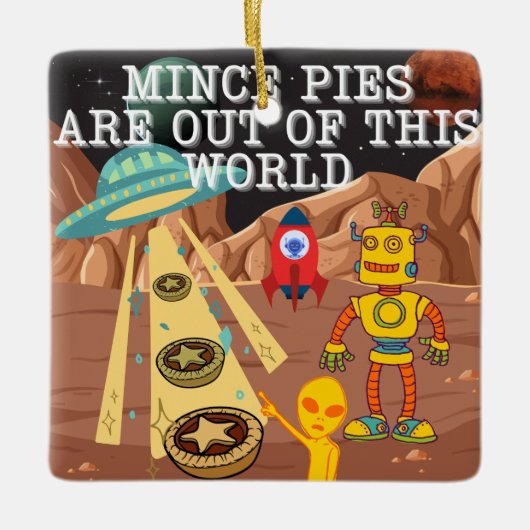 ミンスパイが世の中から出ている セラミックオーナメント (正面)