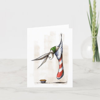 ミンスパイ付きストッキングのクリスマスバニー シーズンカード