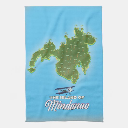 ミンダナオ島地図 キッチンタオル (縦)