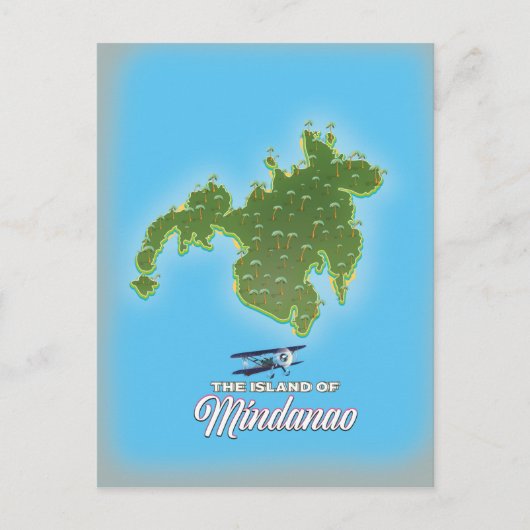 ミンダナオ島地図 ポストカード (正面)