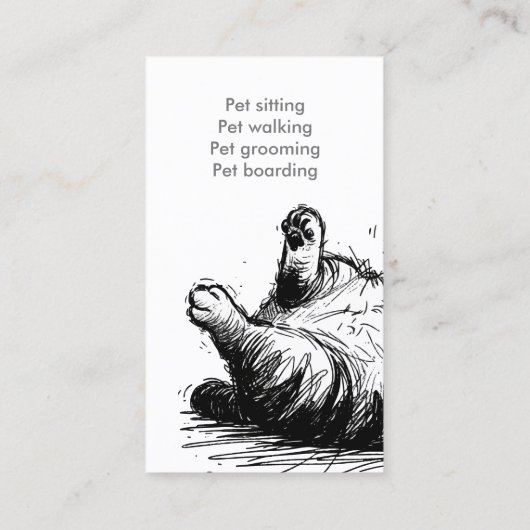 ミンダーの動物の猫あたりのピッター 名刺 (裏面)