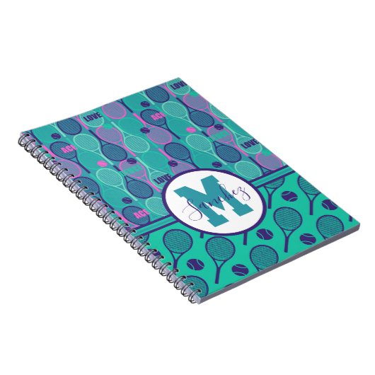 ミンティと紫のテニスラケットの名前 ノートブック (右側)