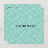 ミンティアクア抽象芸術ベビーシャワー 招待状 (正面/裏面)