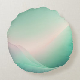 ミンティグリーンバラAIアート ラウンドクッション