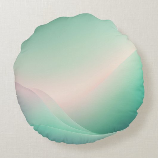 ミンティグリーンバラAIアート ラウンドクッション (裏面)