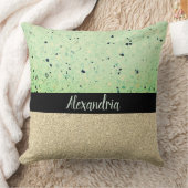 ミンティテラッツォ金ゴールドスパークパーソナライズされたリー クッション (ブランケット)