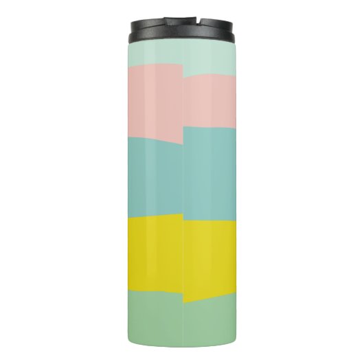 ミンティパステルストライプズのかわいい色のブロック タンブラー (裏面)