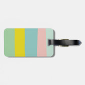 ミンティパステルストライプズのかわいい色のブロック ラゲッジタグ (裏面横)