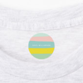 ミンティパステルストライプズのかわいい色のブロック ラベル (貼付)