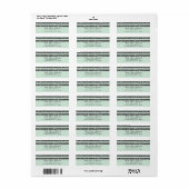 ミンティミントグリーン&シルバーグリッターストライプパーティー ラベル (フルシート)