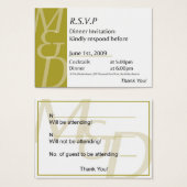 ミンディのディナーカード (正面&裏面)