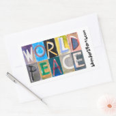 ミンディの世界平和 長方形シール (封筒)