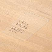 ミンディミニマルモダン結婚ズ アクリル招待状 (レイダウン)