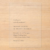 ミンディミニマルモダン結婚ズ アクリル招待状 (正面)
