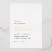 ミンディミニマルモダン結婚ズ 箔招待状 (正面)