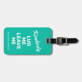 ミントおもしろいグリーンラゲッジラグミー ラゲッジタグ (正面横)