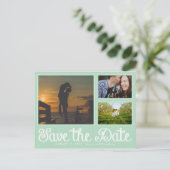 ミントおもしろいチョーク日付コラージポストカードの保存 案内ポストカード (スタンド正面)