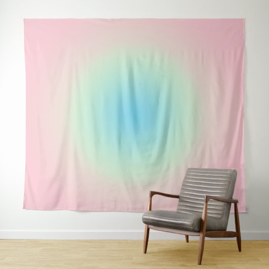 ミントおよびピンクのグラデーショグラデーションン写真の背景 タペストリー (インサイチュ(横))