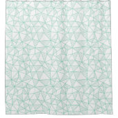 ミントおよび白モダンの三角形パターン シャワーカーテン (正面)