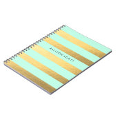 ミントおよび金ゴールドのパーソナライズなノート ノートブック (左側)