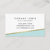 ミントおよび金ゴールドの名刺 名刺 (裏面)