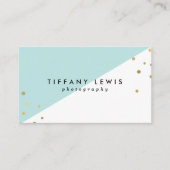 ミントおよび金ゴールドの名刺 名刺 (正面)