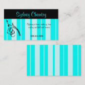 ミントおよび黒のスタイリッシュな名刺 名刺 (正面/裏面)