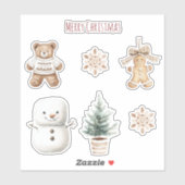 ミントかわいいクリスマススノーマン シール (シート)
