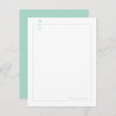 ミントかわいいハートメイスンジャー個人文房具 ノートカード (正面/裏面)