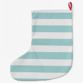 ミントかわいらしとホワイトのストライプハート ラージクリスマスストッキング (裏面)
