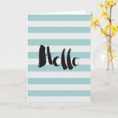 ミントかわいらしとホワイトのストライプ挨拶 カード (黄色い花)