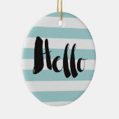 ミントかわいらしとホワイトのストライプ挨拶 セラミックオーナメント (右)