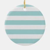 ミントかわいらしとホワイトのストライプ挨拶 セラミックオーナメント (裏面)