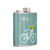 ミントかわいらしグリーンウッドルックドライビングフラスコ フラスク (右)