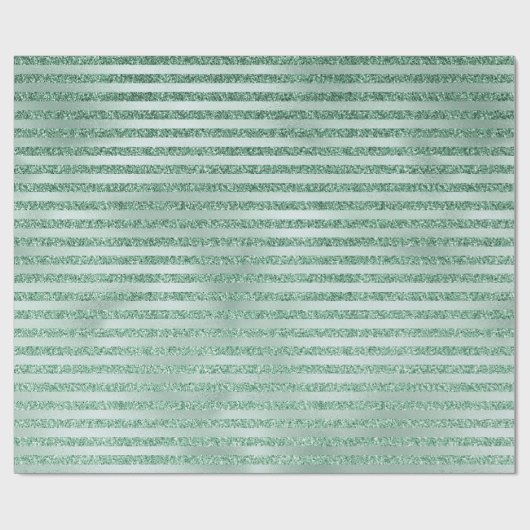 ミントかわいらしグリーングリッターグラデーションストライプ ラッピングペーパー (フラット)