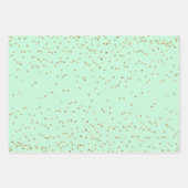 ミントかわいらしグリーン金ゴールドクリスマスツリー ラッピングペーパーシート (正面3)