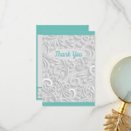 ミントかわいらしグリーン サンキューカード