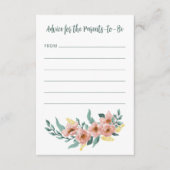 ミントかわいらしセージ赤面フローラカスタムベビーシャワー アドバイスカード (正面)