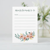 ミントかわいらしセージ赤面フローラカスタムベビーシャワー アドバイスカード (スタンド正面)