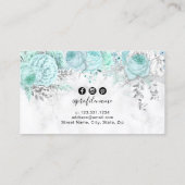 ミントかわいらしフローラ白大理石ラッシュ 名刺 (裏面)