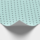 ミントかわいらしブラックドット ラッピングペーパー (角)