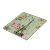 ミントかわいらし春ピンクフローラパリエッフェルタワー タイル (側面)