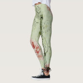 ミントかわいらし春ピンクフローラパリエッフェルタワー レギンス (左)