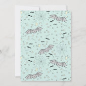 ミントこうもり不気味かわいい赤ちゃんシャワー 招待状 (裏面)