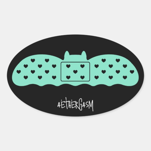 ミントこうもり包帯 楕円形シール (正面)