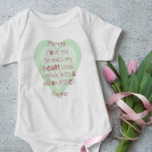 ミントでかわいいママの詩ハート パーソナライズされた ベビーボディスーツ