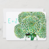 ミントとエメラルドの《植物》百日草メイスンジャーの結婚式の招待 招待状 (裏面)