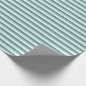 ミントとグリーンのストライプ ラッピングペーパー (角)