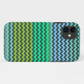 ミントとグリーンシェブロンのジグザグストライプル Case-Mate iPhoneケース (裏面(横))